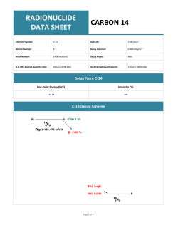 RADIONUCLIDE DATA SHEET CARBON 14