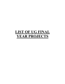 LIST OF UG FINAL YEAR PROJECTS