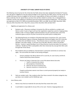 Rules of service - University City Public Library