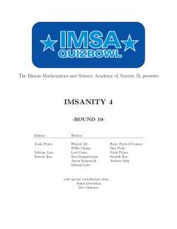 imsanity 4 - High School Quizbowl Packet Archive