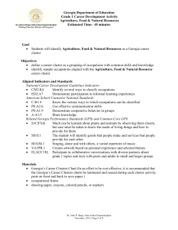 Georgia Department of Education Grade 1 Career Development
