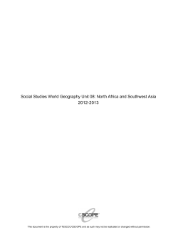 Social Studies World Geography Unit 08: North Africa and