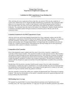 Morgan State University Department of English and Language Arts