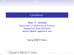 Correlation - Appalachian State University