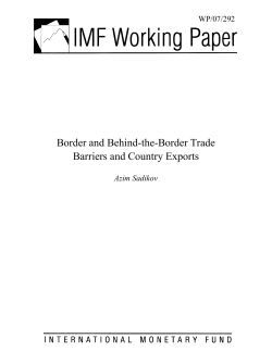 Border and Behind-the-Border Trade Barriers and Country