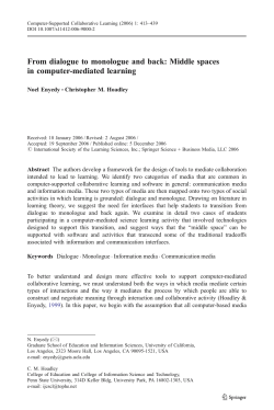 From dialogue to monologue and back: Middle spaces in computer