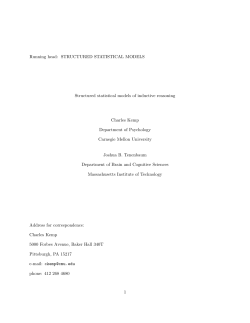 STRUCTURED STATISTICAL MODELS Structured statistical