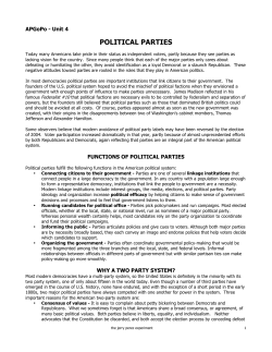 political parties - the jerry perez experiment