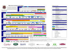 Major Events and Fixtures 2017 Season