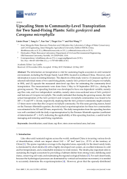 Upscaling Stem to Community-Level Transpiration for Two Sand