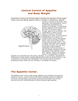 Central Control of Appetite and Body Weight