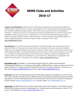 Academic Team/Spell Bowl:​ Academic Team and Spell Bowl