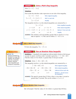 4 Solve a Multi-Step Inequality 5 Use an Absolute
