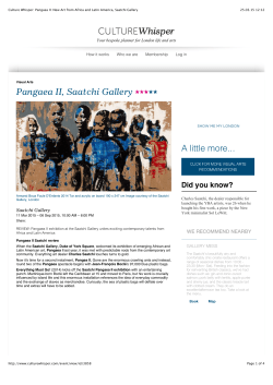Pangaea II, Saatchi Gallery