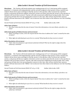 John Locke`s Second Treatise of Civil Government John Locke`s
