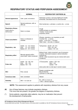 Respiratory Status Assessment Chart