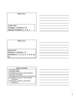 Notes for 1