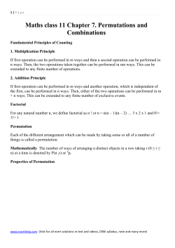 Maths class 11 Chapter 7. Permutations and