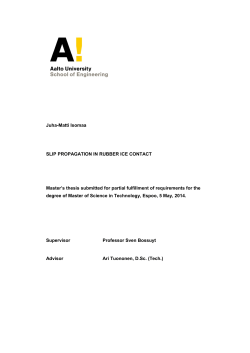 Juha-Matti Isomaa SLIP PROPAGATION IN RUBBER ICE