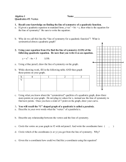A1 CH9 Quadratics 5 Vertex