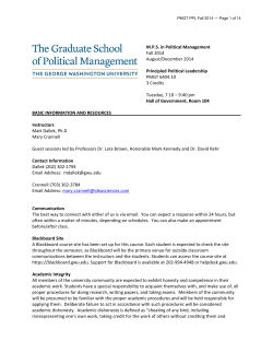 Principled Political Leadership - The Graduate School of Political