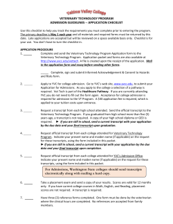 Application Checklist