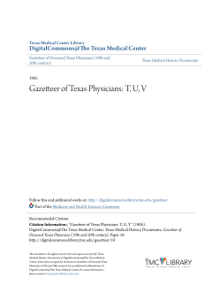 Gazetteer of Texas Physicians: T, U, V