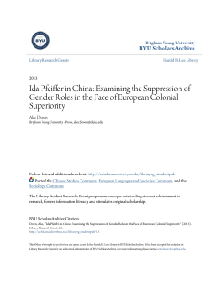 Ida Pfeiffer in China: Examining the Suppression of Gender Roles in