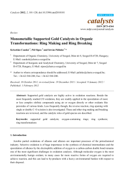 Monometallic Supported Gold Catalysts in Organic Transformations