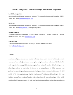 Iranian Earthquakes, a uniform Catalogue with Moment Magnitudes