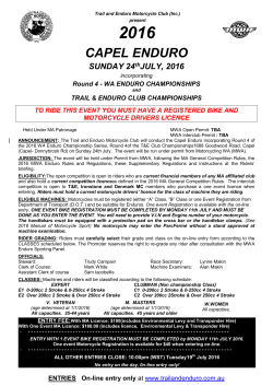 Supp Regs - Motorcycling WA