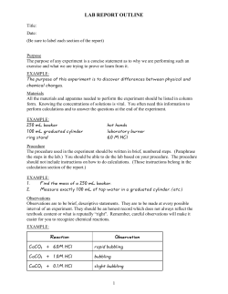 LAB REPORT OUTLINE The purpose of this experiment is to