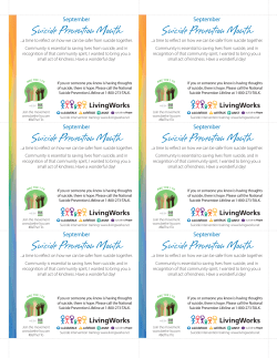 Suicide Prevention Month Suicide Prevention Month