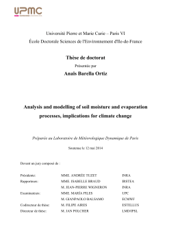 Th&egrave;se de doctorat Ana&iuml;s Barella Ortiz Analysis and modelling of soil