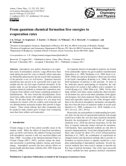 From quantum chemical formation free energies to evaporation rates