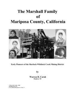 Marshall Family - Mariposa County History and Genealogy