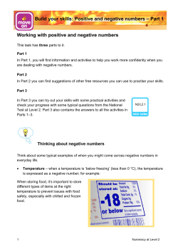 Build your skills: Positive and negative numbers