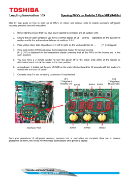 Opening PMV`s - Toshiba Air Conditioning