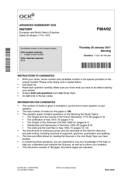 Question paper - Unit F964/02 - European and world history