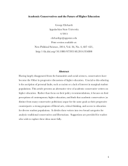 Academic Conservatives and the Future of Higher Education
