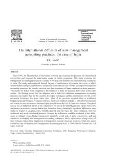 The International Diffusion of New Management Accounting