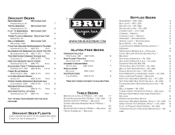 Draught Beers Draught Beer Flights WWW.BRUBURGERBAR.COM