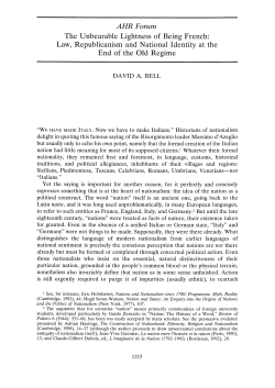 The Unbearable Lightness of Being French: Law