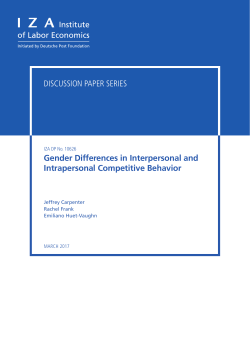 Gender Differences in Interpersonal and Intrapersonal