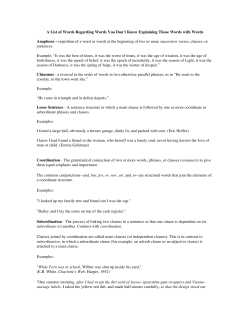 A List of Words Regarding Words You Don`t