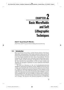 Basic Microfluidic and Soft Lithographic Techniques