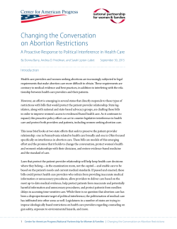 Changing the Conversation on Abortion Restrictions: A Proactive