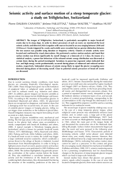 Seismic activity and surface motion of a steep temperate glacier: a