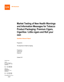 Market Testing of New Health Warnings and Information Messages