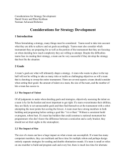 Considerations for Strategy Development